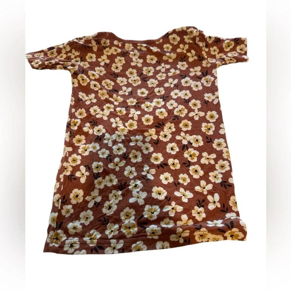 Little Sleepies Floral Kids Pajama Set - Brown and Cream